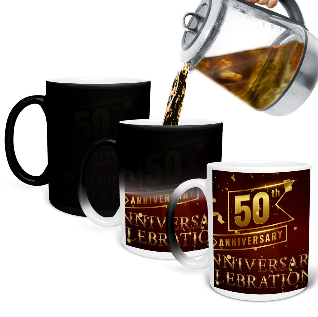 Printed Ceramic Coffee Mug | 50th Anniversary  | Anniversary  l |  325 Ml 